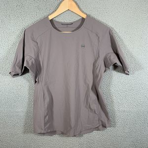 Janji Shirt Mens S/M Taupe Performance Running T-Shirt Lightweight Nylon Stretch